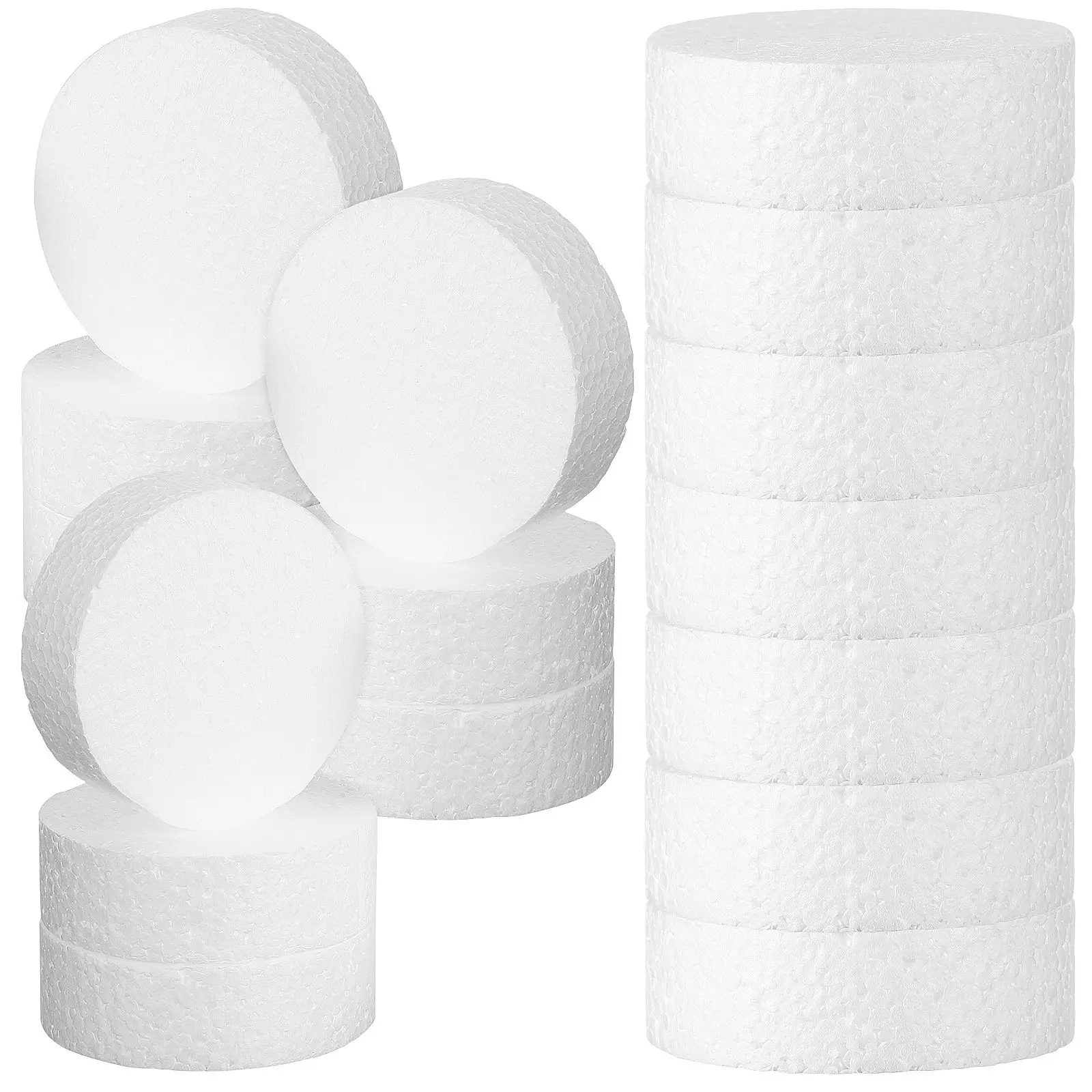

24 Pcs Foam Cylinder Craft Block Cylinders For Crafts Manual Round Circles Blocks