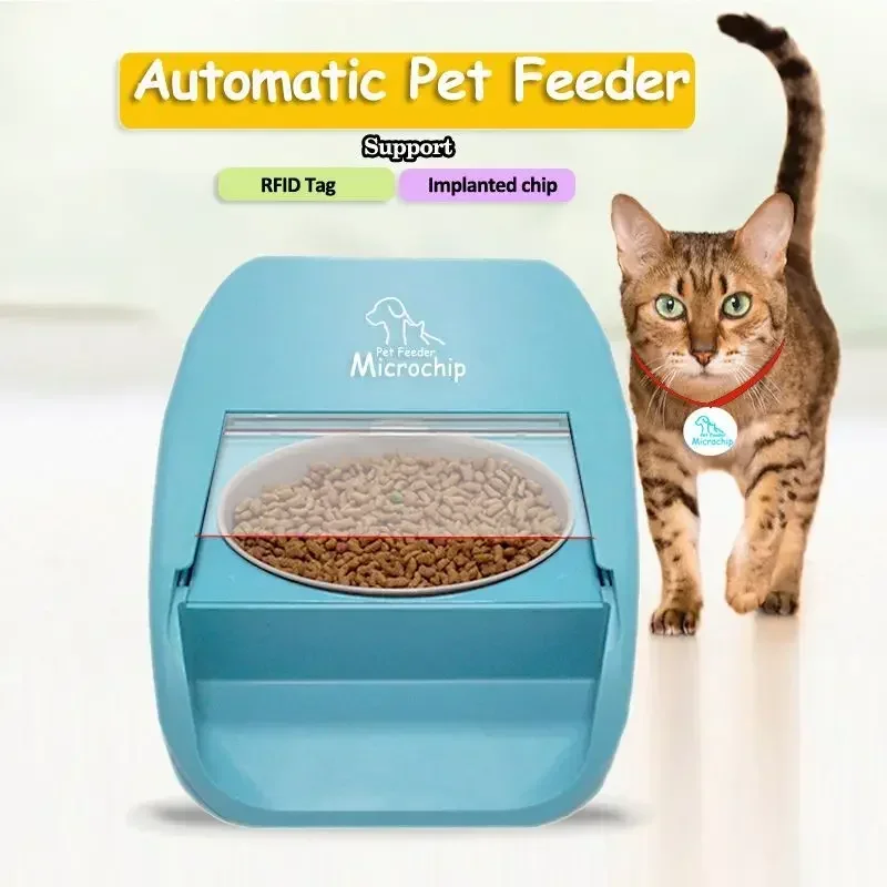 Automatic Cat Feeder Auto Cat Food Dispenser Pet Wet and Dry Food Dispenser for Small Dogs with Microchip Sensing