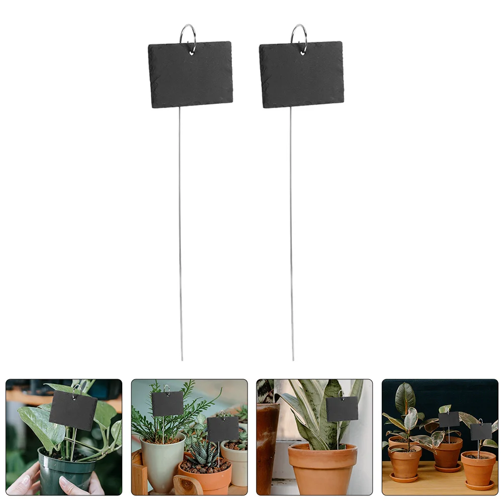 

2Pcs Plant Markers Stone Stainless Steel Outdoor Garden Stakes Waterproof Plant Labels Herb Vegetable Garden Management