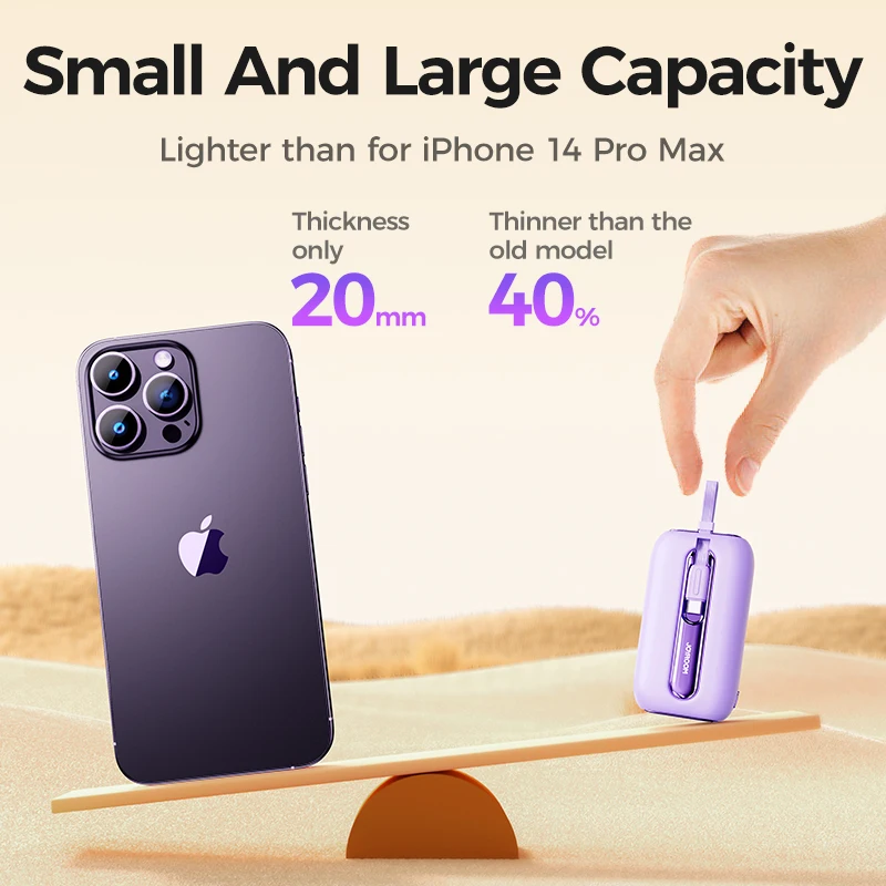 Joyroom 22.5W Mini Power Bank Fast Charging Powerbank With Type-C For iPhone Cable 10000mAh PD QC3.0 Charger For Samsung Xiaomi