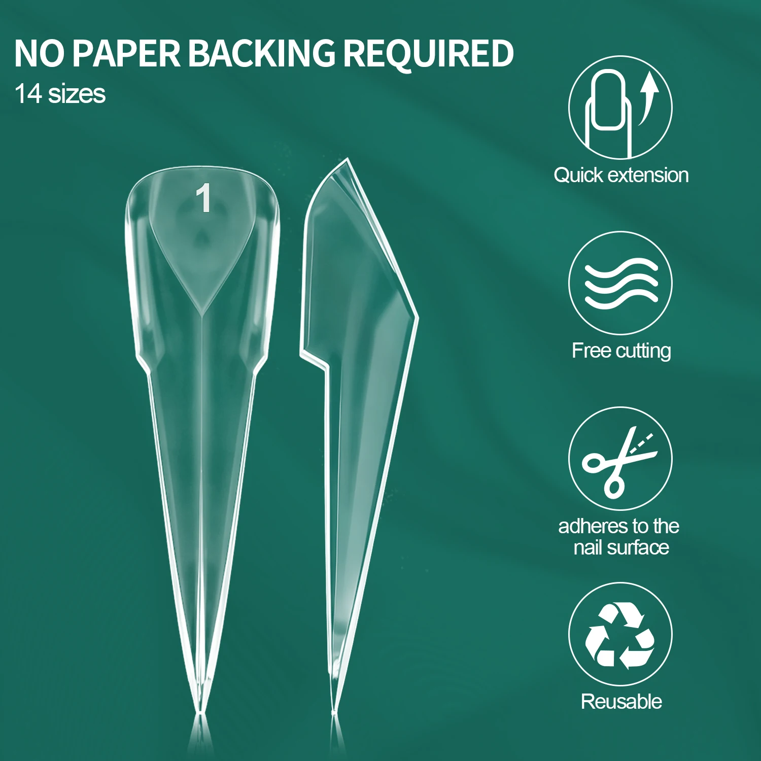 Nailpop Mechanical Nail Form 70/140Pcs Unique Dragon Claw Clear Nail Extension Forms 14 Sizes Easy DIY Salon Nail Art Tool