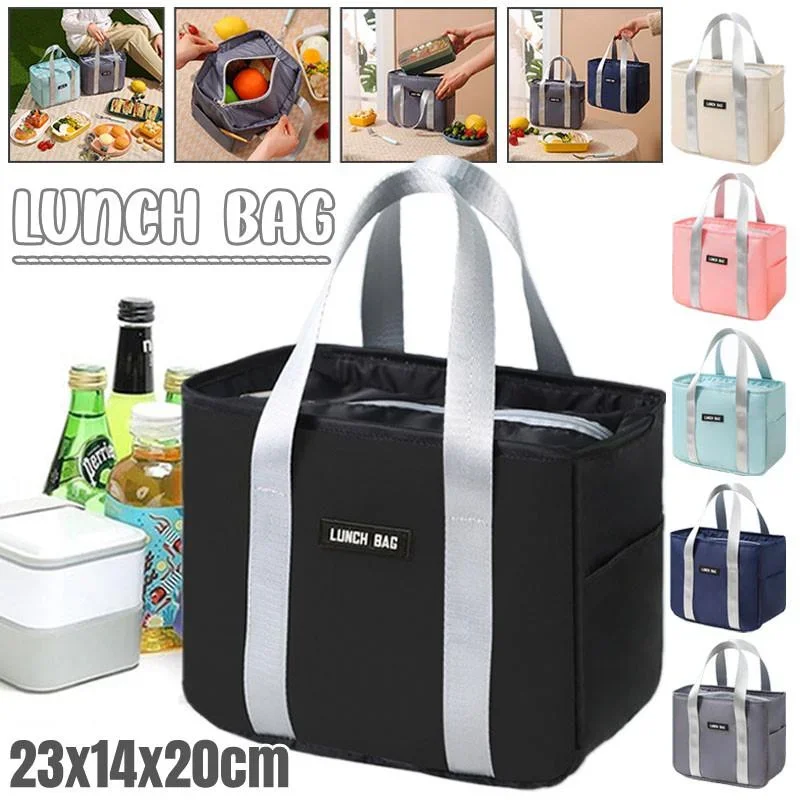 

Student Picnic Dinner Box Handbag Office Lunch Insulation Bags Food Cool Pouch Waterproof Convenient Leisure Bag