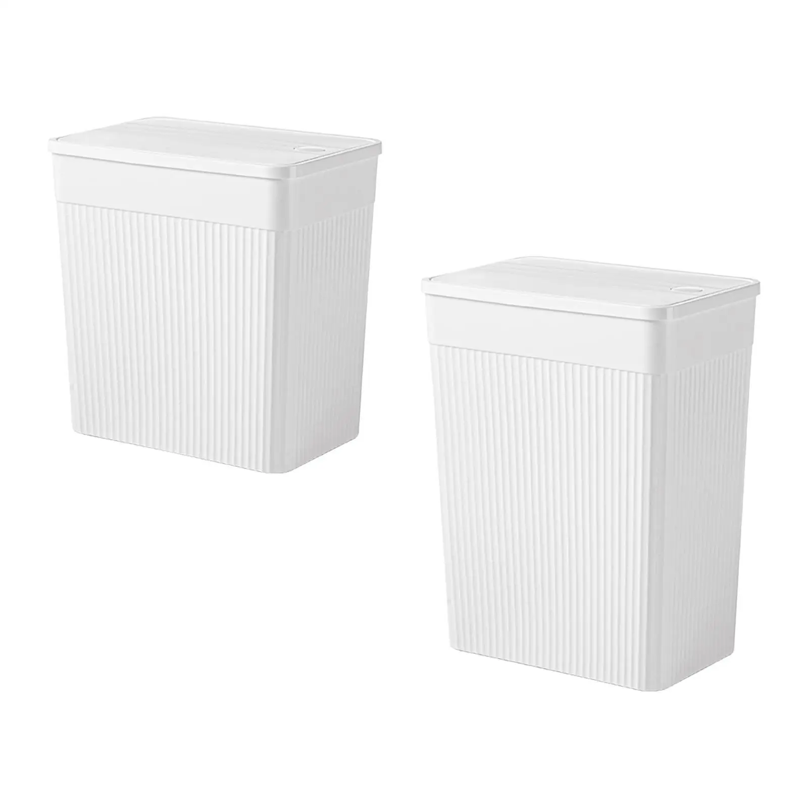 Trash Can with Lid Garbage Container Bin Household Paper Basket Rubbish Bin Wastebasket for Toilet Kitchen Office Bedroom