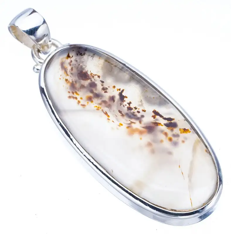 StarGems Scenic Dendritic Agate  Handmade 925 Sterling Silver Pendant 2