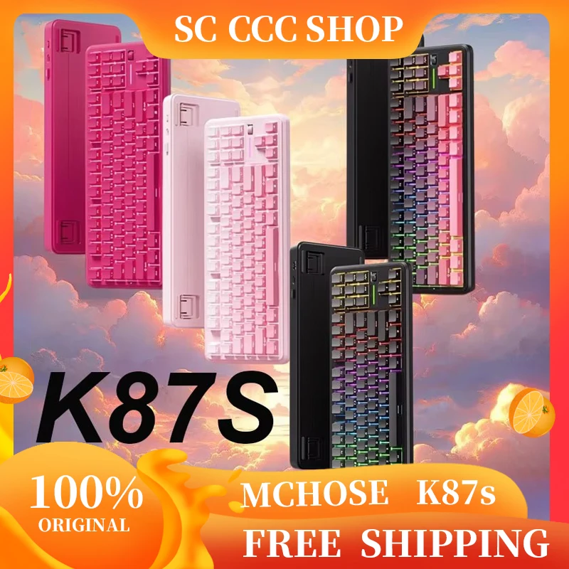 

MCHOSE K87S Wireless Mechanical Keyboard Tri-mode 0.125ms Low Delay Dual 8K 2500 Hours Long Endurance for PC Esports Gaming Gift