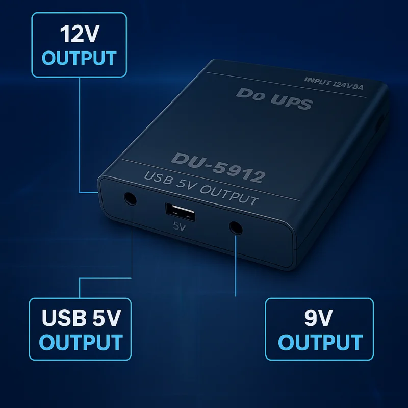 Home Internet UPS Backup Box - 12V/9V, Winter Power-Outage Protection, Runs ONT/Router/Camera, 18650 Cells Compatible