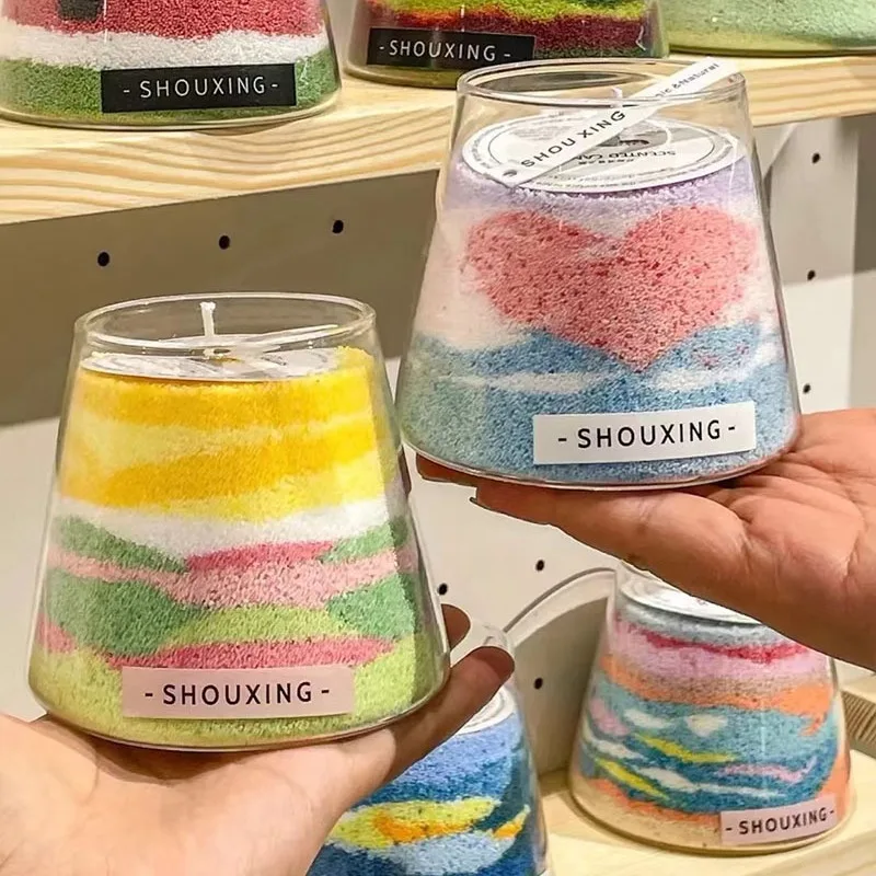 

Свеча из песочного порошка, свеча для рисования песком своими руками, цветная ароматерапия, песочный воск без чашек