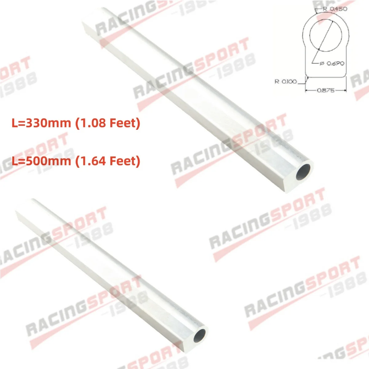 Universal Aluminum AN8 8AN Fuel Rail Raw Extrusion Dash 8 Length: 330mm (1.08 Feet)/ 500mm (1.64 Feet)