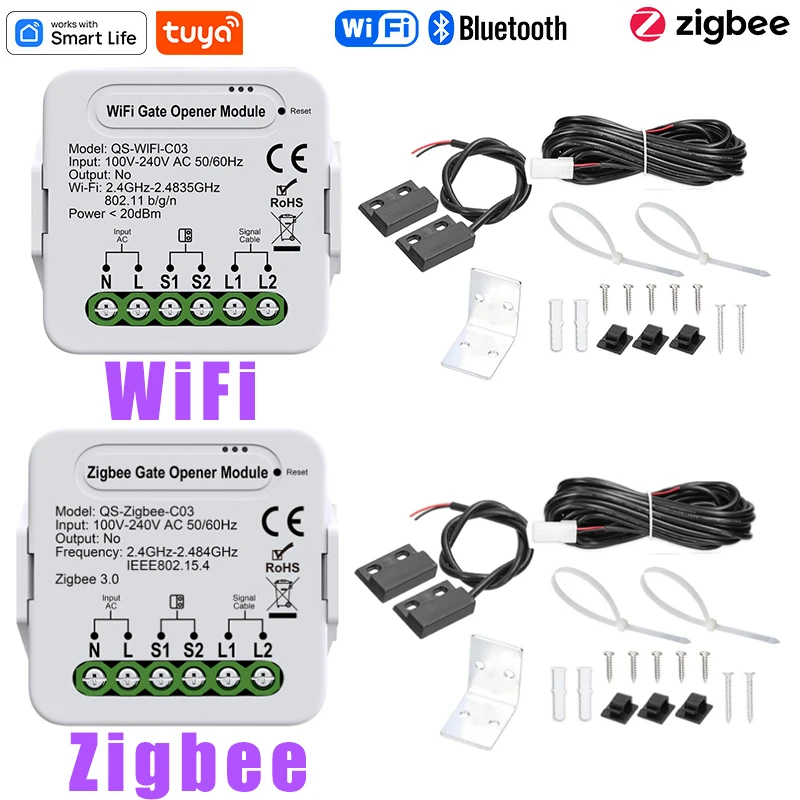 فتاحة باب المرآب الذكية تويا زيجبي بوابة مفتوحة وحدة تبديل التحكم عن بعد متوافقة مع الحياة الذكية أليكسا جوجل مساعد