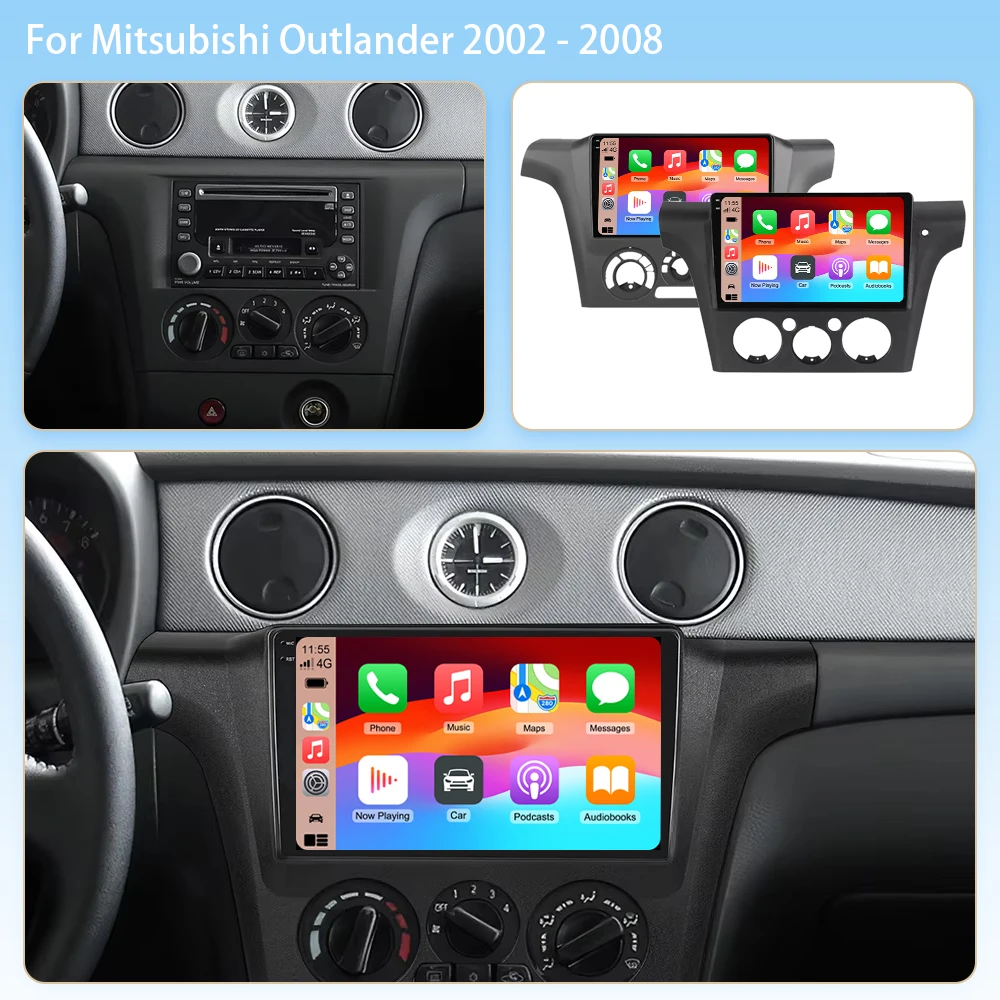 Android 16 Car Radio For Mitsubishi Outlander Airtrek 1 2002-2008 2 Din Multimedia Video Player Carplay Bluetooth 8 Core 5G DSP