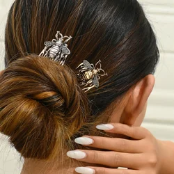 Gold Color Metal Hair Combs Pins Handmade Wedding Butterfly Hair Comb for Brides Insects Bee Hair Clips Pins Hair Accessories