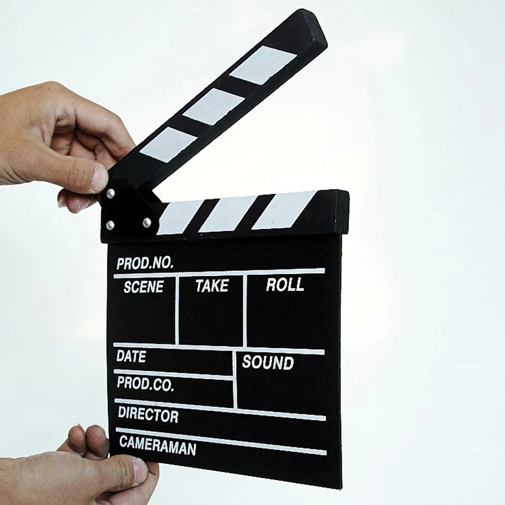 Film Clapperboard Bord Bord Gedrukt Patroon Video Schieten Regisseur Clapperboards Accessoires 20X20X1.5Cm Zoals Afgebeeld