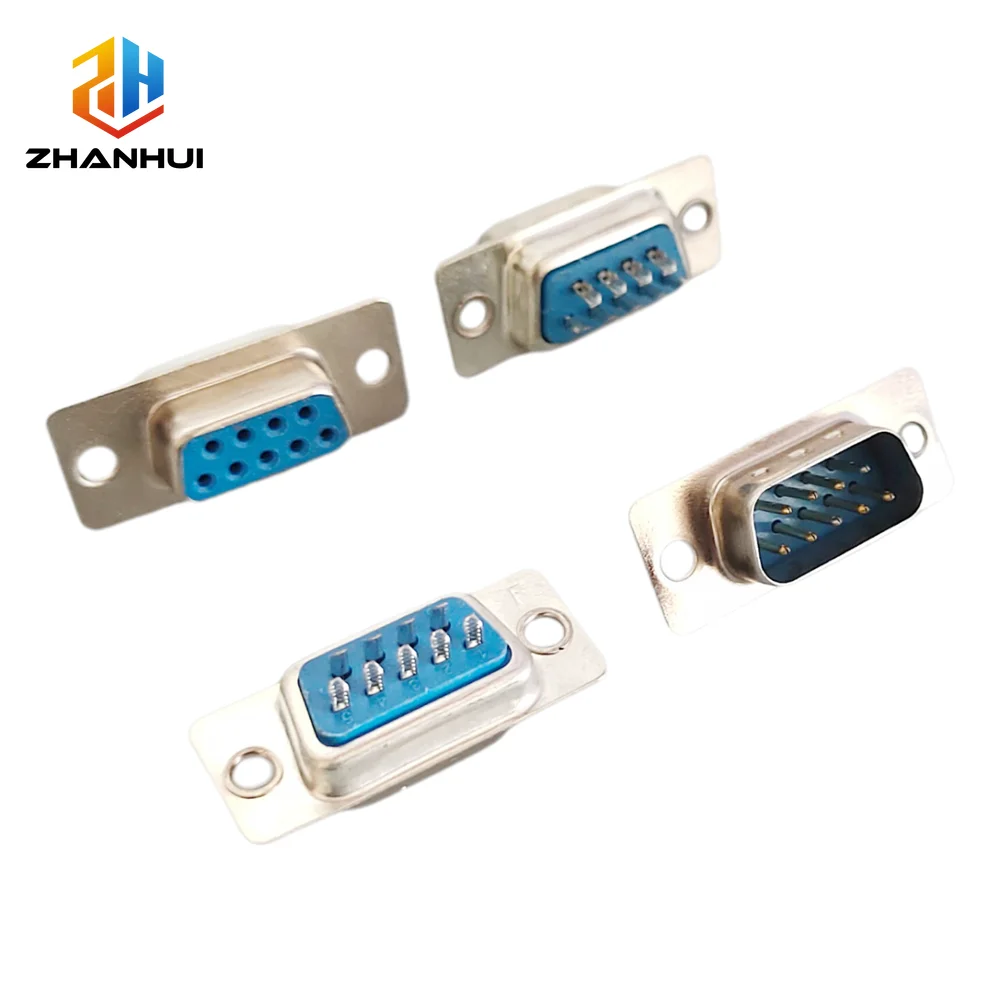 (5/10PCS) DB9 9Pin D-SUB RS232 Serial Connector, 2 Row Solder Type PCB Mount Male Female D-SUB Plug Socket