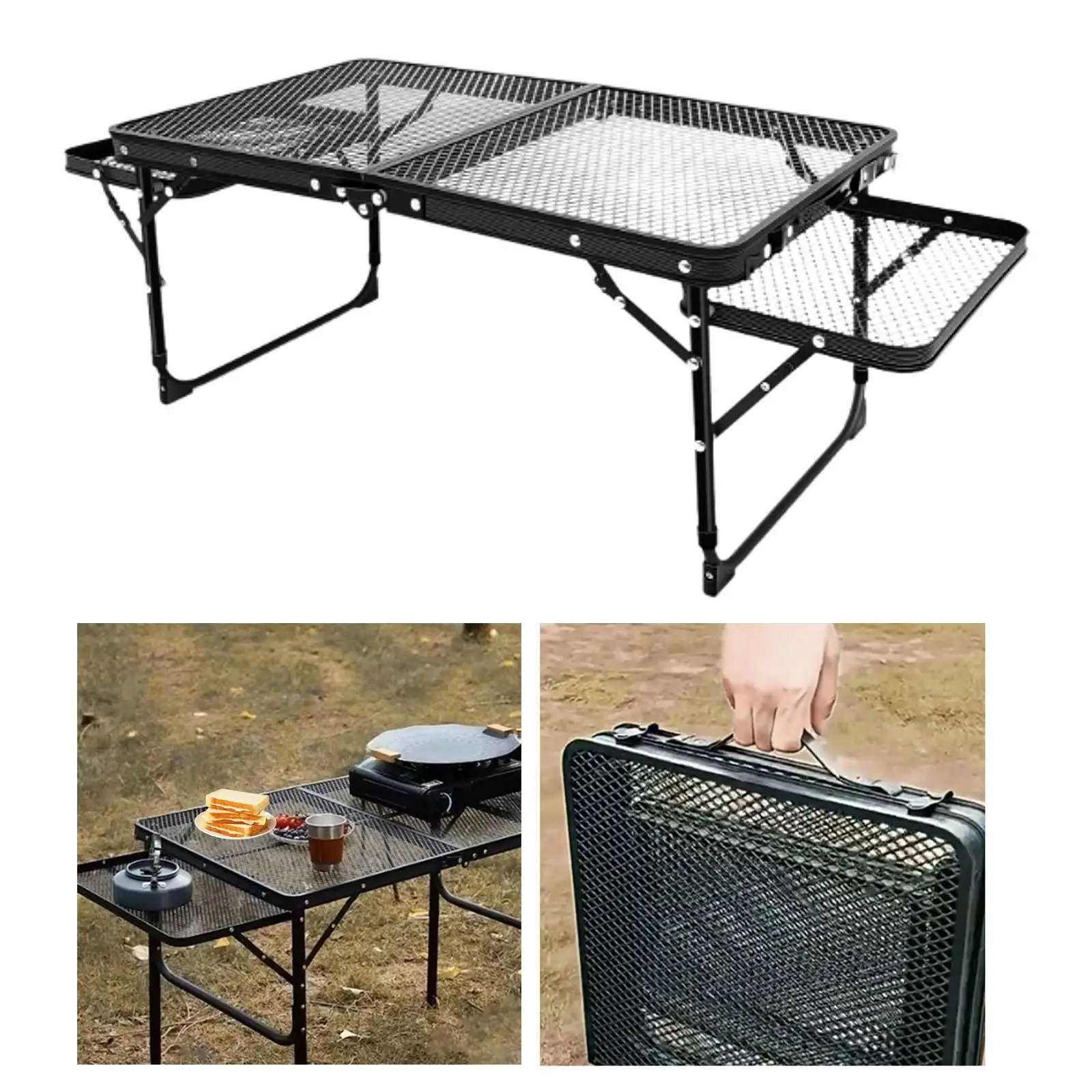 

Small Folding Table Lightweight Foldable Barbecue Table for Car Patio Beach