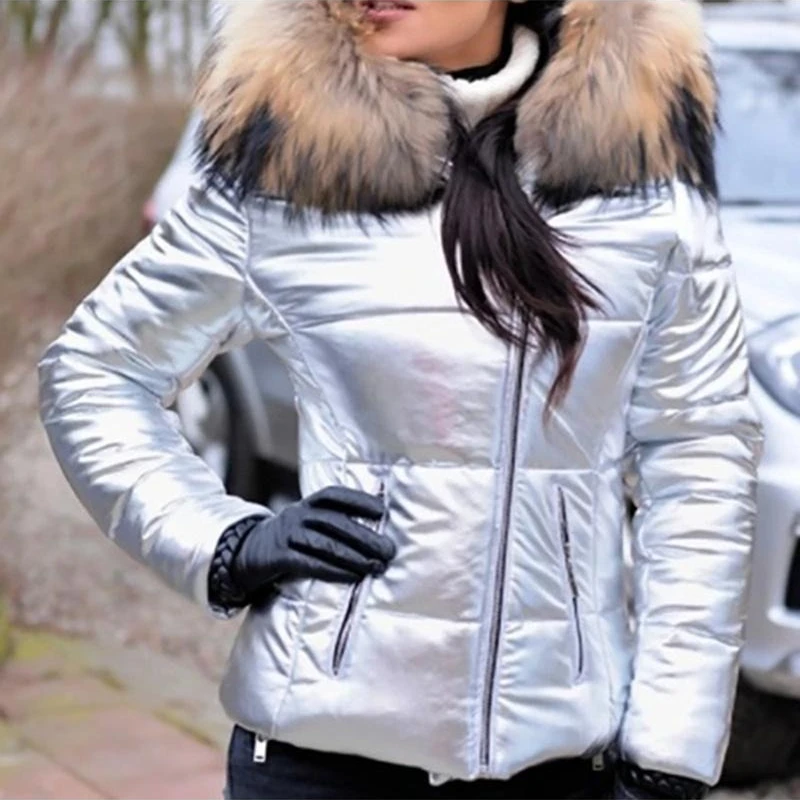 2025 Autumn and Winter Hooded Cotton-padded Jacket Short Thick Zipper Women's Street Jacket