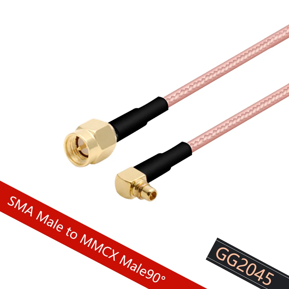 1pc RG316 Cable RF Converter SMA Male to MMCX Male Right Angle with Pigtail RF Coaxial for WIFI/GSM/3G/GPS/4G Module