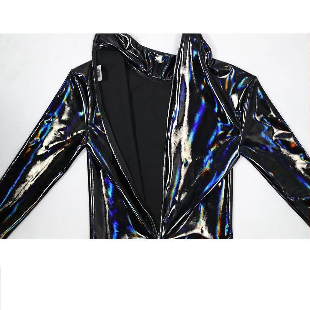 Shiny PVC Sexy Jumpsuit Wet Look Tights Cosplay Zentai Bodystocking Shapers Full Body Bodysuit PU Latex Waterproof for Men