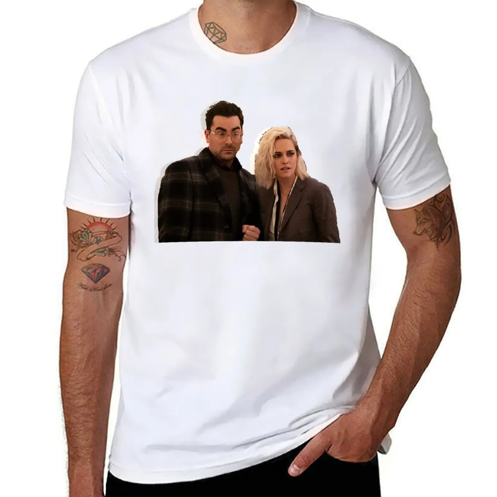 

Vintage Retro Happiest Season Kristen Stewart And Dan Levy Gifts Best Men T-Shirt t shirts for man cotton soft T-Shirt