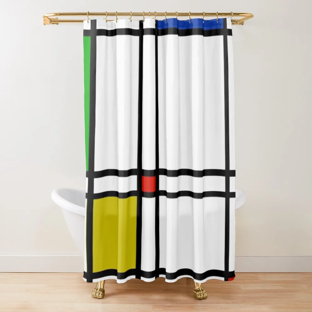 

Piet Mondrian, 1872-1944 Pays-Bas, Abstract Art Shower Curtain Waterproof Fabric Shower Window Shower Set For Bathroom Curtain
