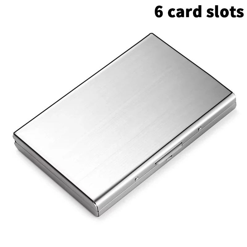 (YY) 1 قطعة 2025 جديد 6/10 فتحات بطاقة صندوق تخزين رخصة القيادة تخزين حامل بطاقة الفولاذ المقاوم للصدأ مكافحة سرقة البنك بطاقة الائتمان حقيبة #3