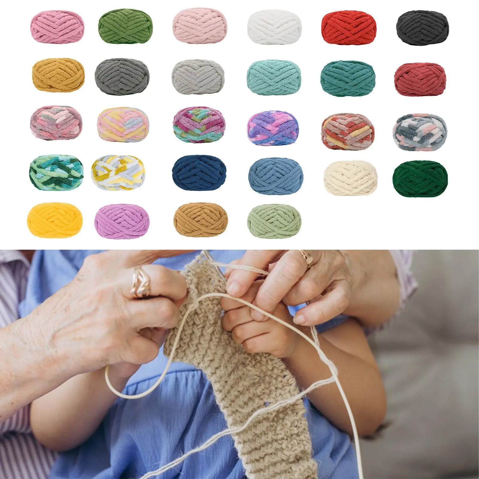 Thick Chunky Yarn Bulky Yarn Crochet Cloth Filling Hand Knitting Jumbo Yarn Weight Yarn for Rug Making Pet Bed Craft