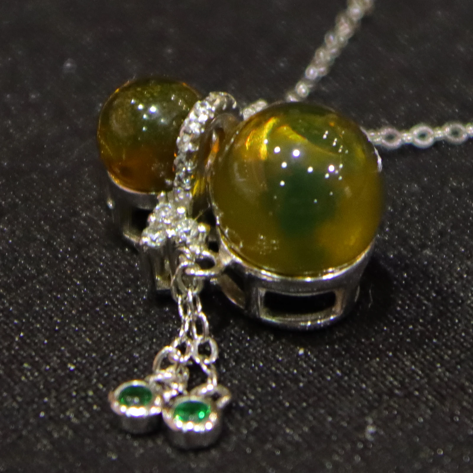 atural Mexican Blue Amber Gourd Pendant Pure Silver Inlaid 6mm 9mm Round Beads