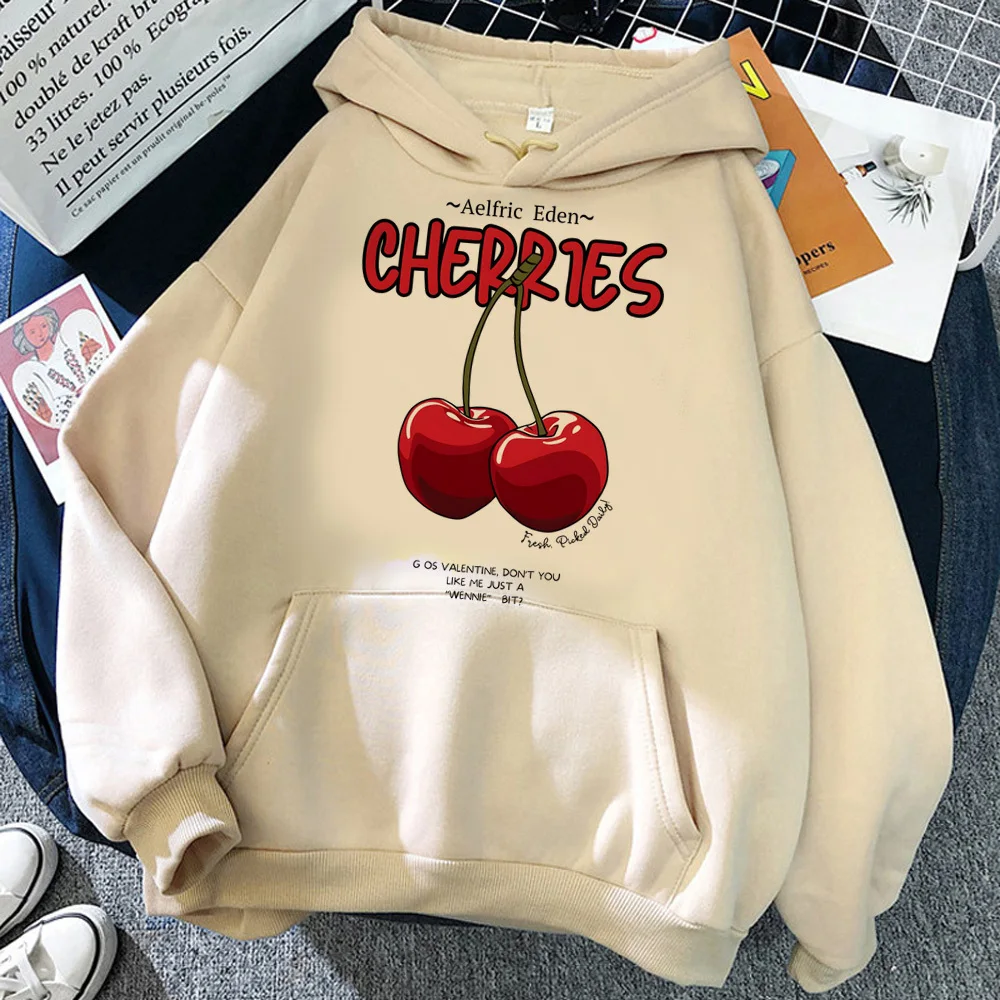 Cherry hoodie comic clothes for teens anime Y2K harajuku patterned female tracksuits sweatshirts athleisure patterned