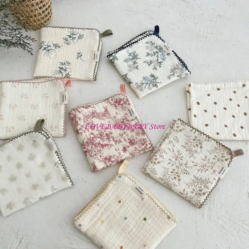 

Baby Cotton Face Towel Cartoon Muslin Burping Cloth Newborn Square Towel 4-layer 4XBC
