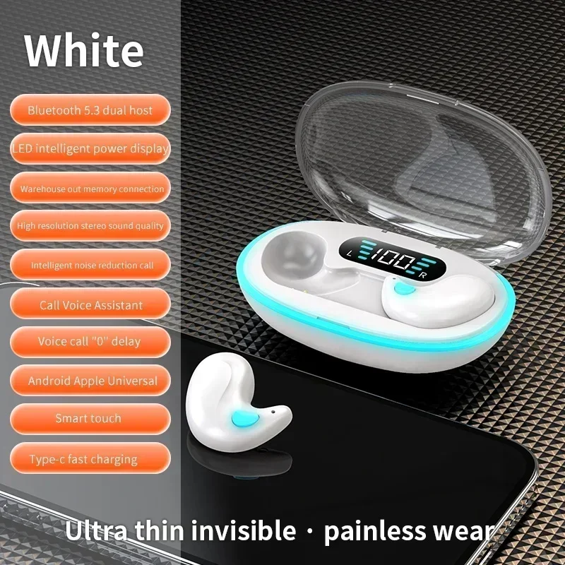 

Sleeping Earbuds Wireless Mini Headphones For Work Bluetooth Earphone Stereo Hidden Headsets with Mic HD Call Waterproof X55