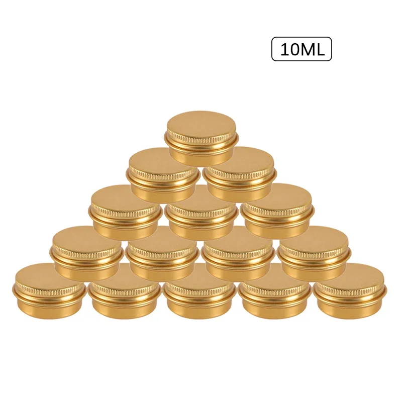 20/30/50Pcs 10ml Gold Empty Aluminum Jars With Lid Round Metal Tins Candle Jar Container Nail Art Face Cream Storage Box Travel