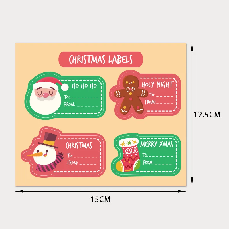 20-40 Stuks Vrolijk Kerstfeest Kerstman Kerstboom Hoed Stickers Etiketten Voor Geschenkdoos Decoratieve Verpakking Verpakking Business