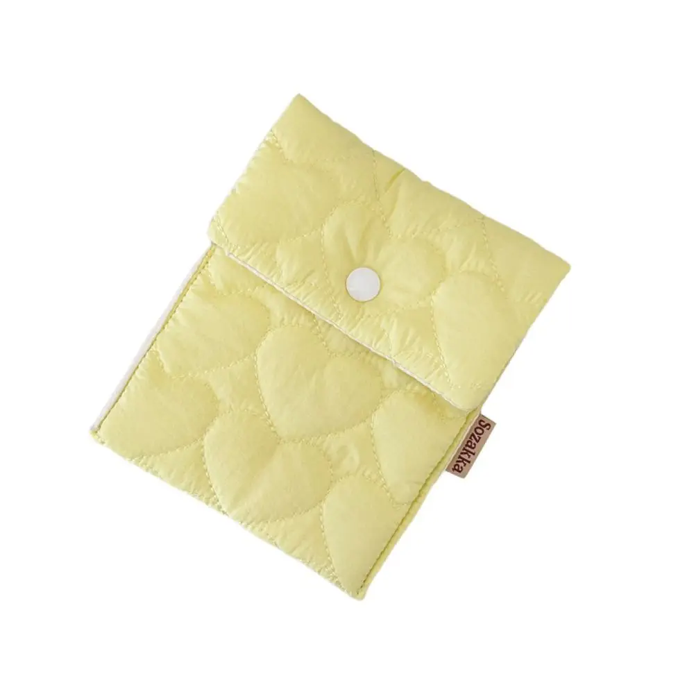 Organiser Sanitary Napkin Storage Bags Love Heart Coin Purse Physiological Period Tampon Bag Quilted Cotton Snap Button Bags