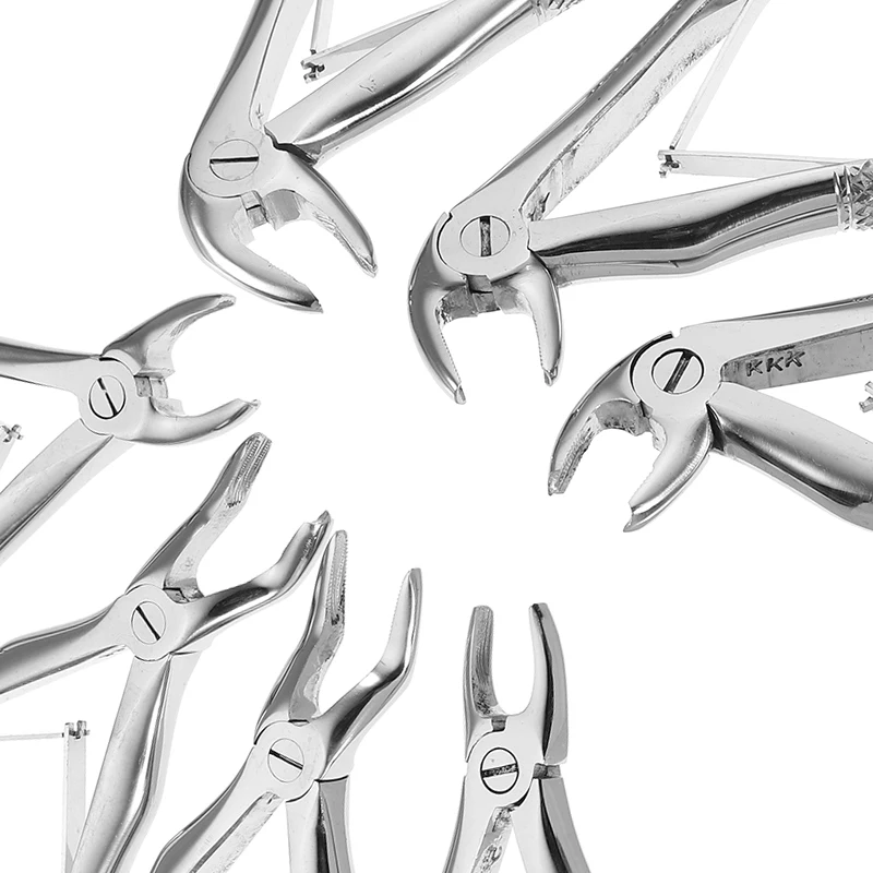 7Pcs/kit Children's Tooth Extracting Forceps Pliers with Toolkit Dental Surgical Extraction Instruments for Dental Clinic