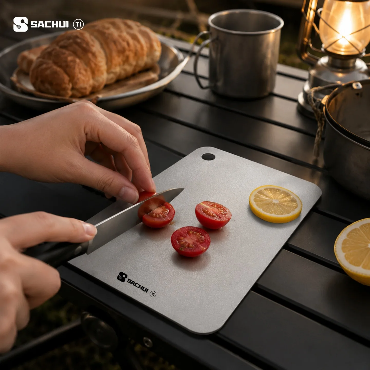 Pure Titanium Mini Cutting Board Outdoor Ultralight Portable Camping Cookware Household Hiking Travelling Fruits Chopping Board