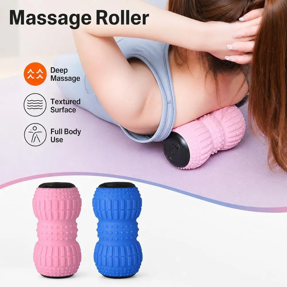 Electric Vibrating Peanut Massage Ball USB Rechargeable Yoga Fascia Roller Deep Tissue Muscle Relaxer Back Neck Foot Fitness