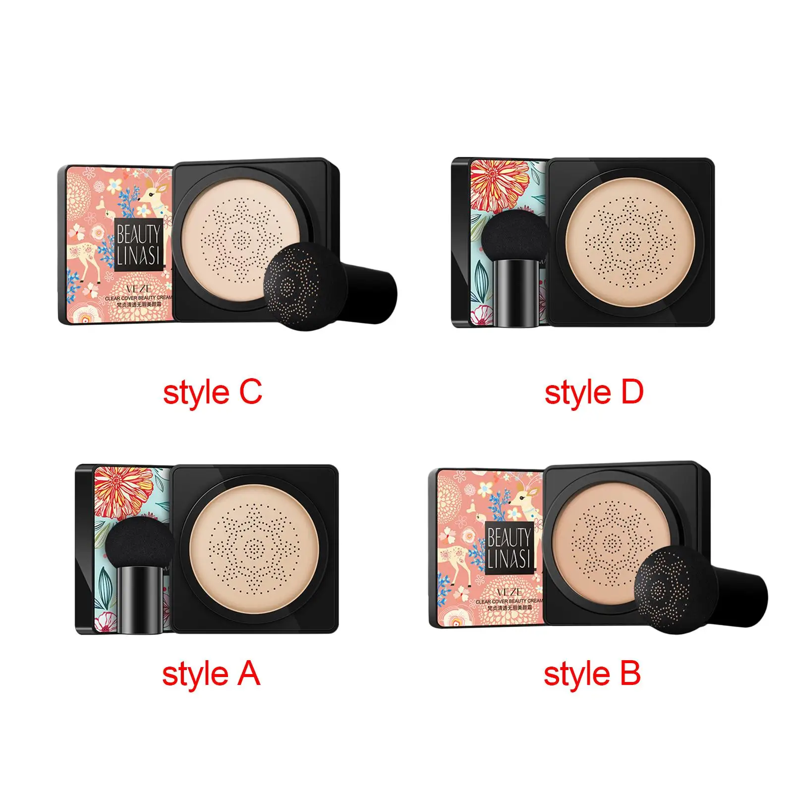 에어쿠션 비비크림 버섯모양 파운데이션 가벼운 질감 메이크업 베이스 프라이머 매트 컨실러 보습 컨실러 20g