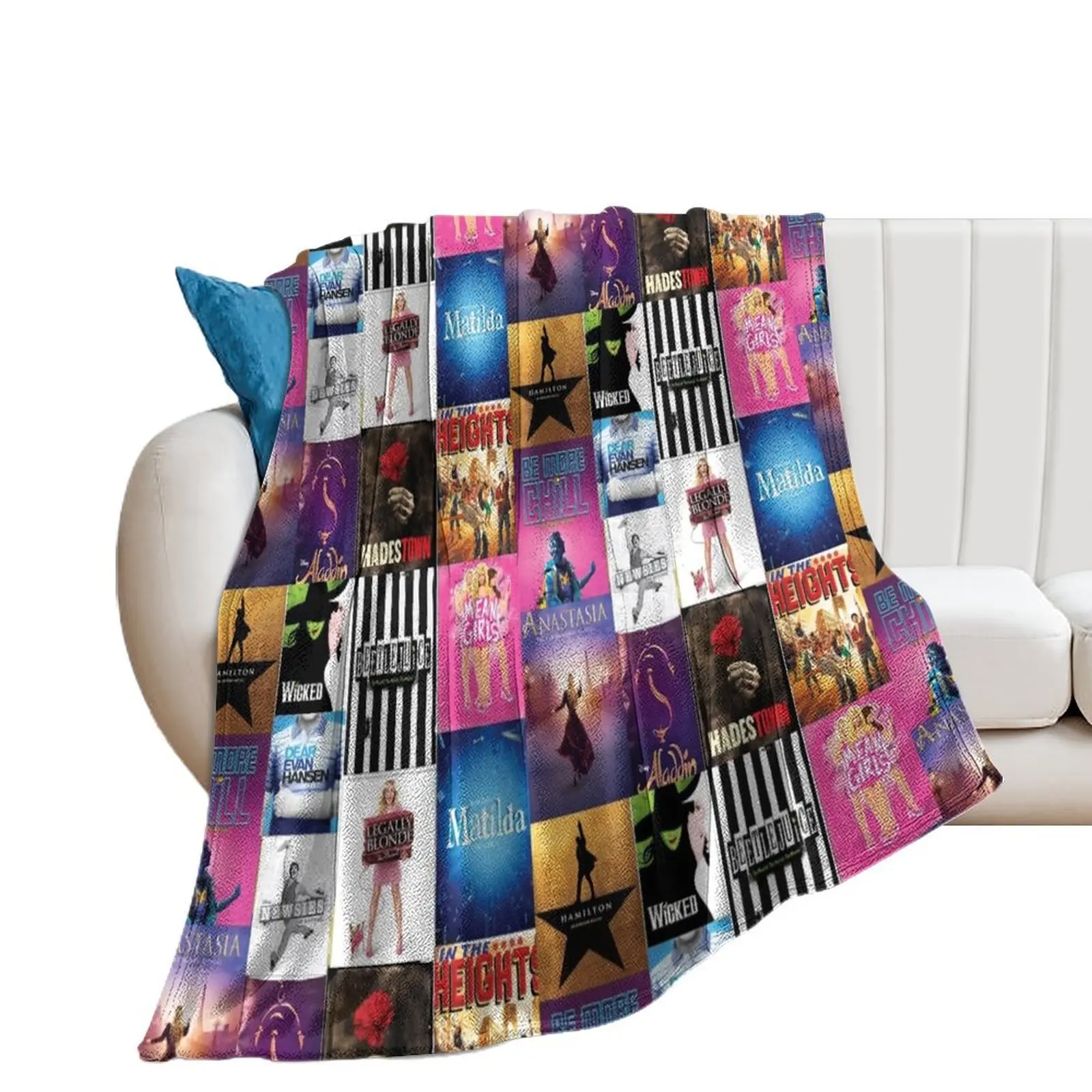 

Musical Playbill Collage Throw Blanket Beach Soft Plush Plaid warm for winter Blankets