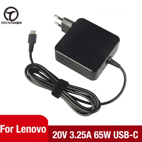 20V 3.25A 65W USB Type-C AC Laptop Power Adapter Charger For Lenovo Thinkpad X1 Carbon Yoga X270 X280 T580 P51 P52s E480 E470 EU
