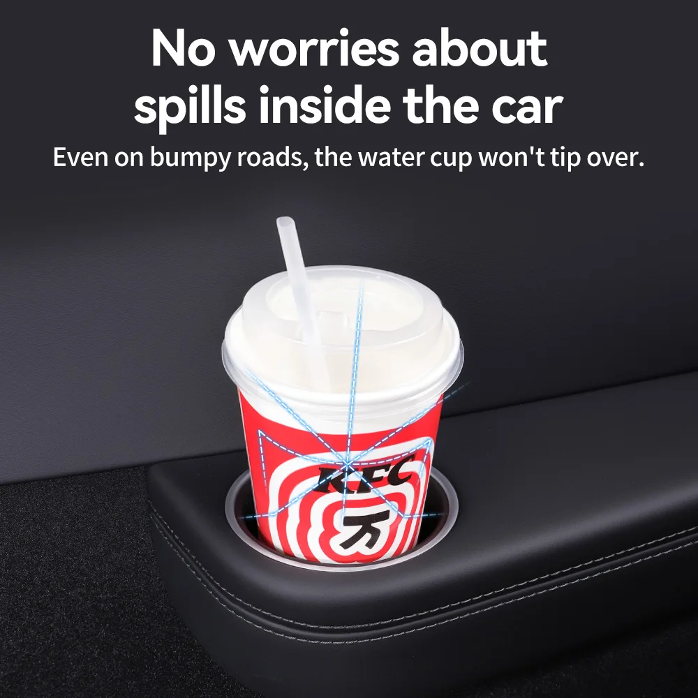 YZ For Tesla Model YL 2026 Third Row Silicone Cup Holder  Center Console Water Cup Holder  Non-Slip  Storage  Accessories view 5