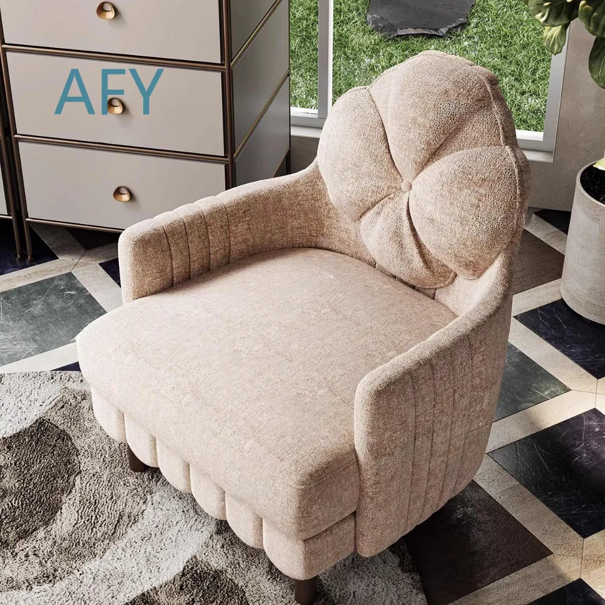 INKOONA Design Sofa Chair for Modern Living Room Artistic Creative Lounge Chair for Instagram Trendy Italian Minimalist