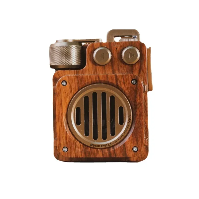 Wood grain bluetooth speaker, home outdoor nostalgic portable radio