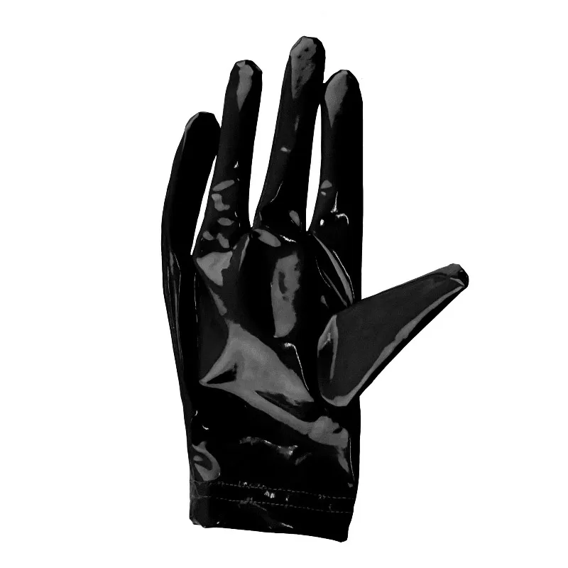 PVC Couro Luvas Curtas para Mulheres, PU Latex Mittens, Olhar Molhado, Clubwear Gótico, Acessórios Cosplay, Halloween Party, Brilhante, Sexy