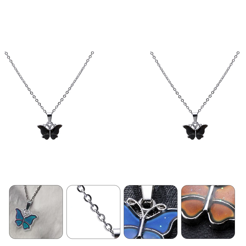 

2Pcs Thermochromic Necklace Simple and Fashionable Design Comfortable to Wear Decorative Neck Jewelry for Daily Life