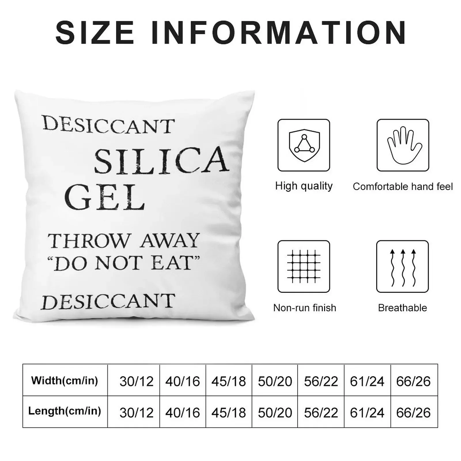 Silica Gel Desiccant Do no eat (correct) Throw Pillow Pillowcase Decorative Cushion Cover Luxury Cushion Cover pillow