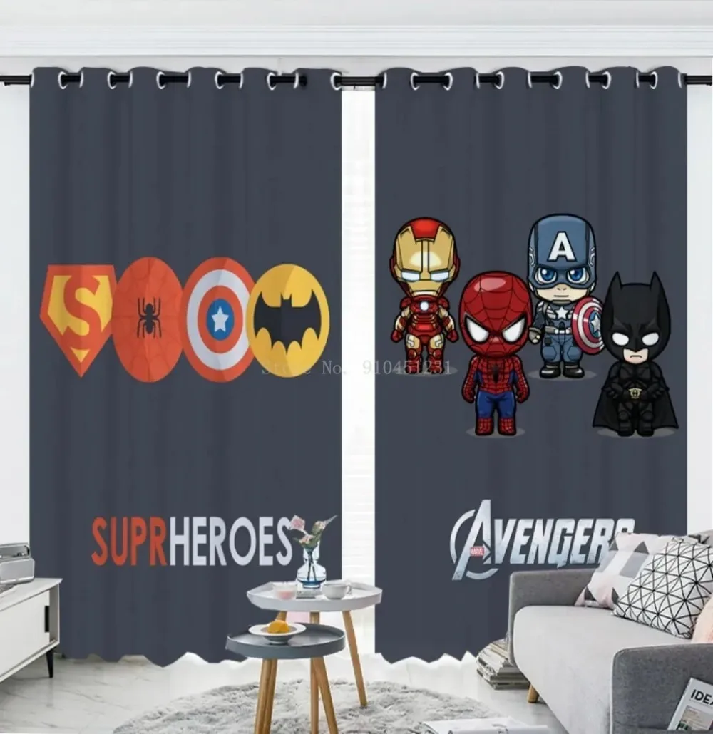 

Cartoon Spider Man Living Room Curtains Luxury Gifts 2pcs Home Decoration High Blackout Curtains, Kids Bedroom Decoration