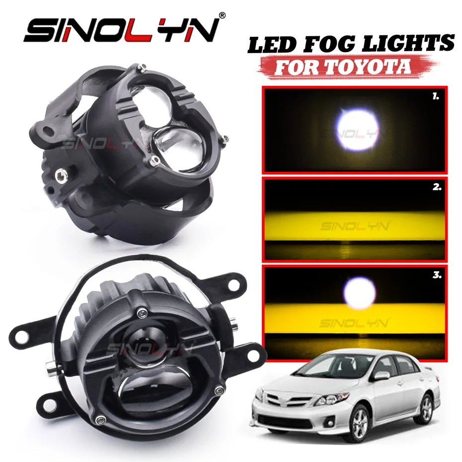 

Sinolyn LED Fog Lights Bi LED Spotlight For Toyota Corolla/Yaris/Auris/RAV4/Avensis/Lexus Rx270/Rx350/450/Citroen C1 6500K 3000K