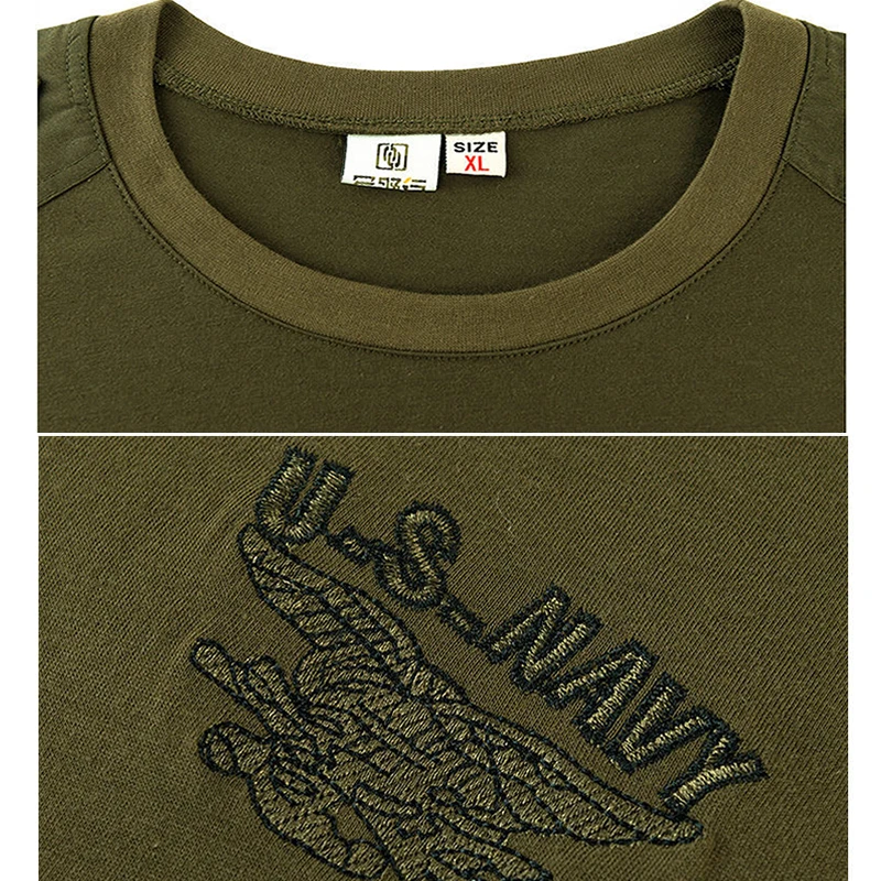 Tactical Camouflage Special Forces T-shirt Men Spring Breathable Wear Resistant Round Neck Top Pure Cotton Training Workwear