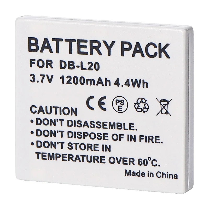 DB-L20 1200mAh Akumulator do aparatu Sanyo Xacti DMX-C1 C4 C5 C6 CA6 CA8 CA9 CG5 CG6 CG9 DSC-C4 C5 E6 J4 VPC-C1 C4 C40 — zdjęcie produktu 3