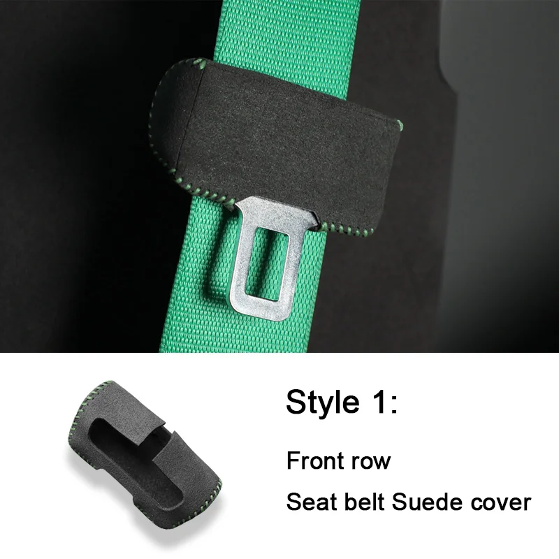 

For BYD ZEEKR 001 7X 007 Xpeng Tesla Modle 3 Y New Energy Vehicle, Italy Suede Automobile Front Rear Seat Belt Protectors Cover