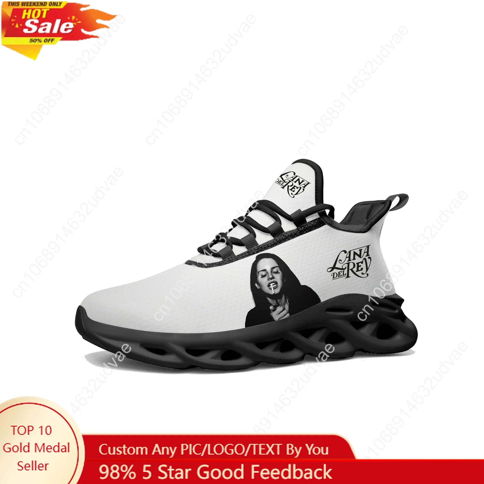 Lana Del Rey Singer Sports Sneakers Mans Womans Running Shoes Durable Sneaker Lace Up Mesh Durable Footwear Custom Shoe Black